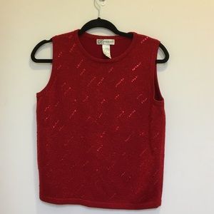 TRENDY FALL 2021: Red sequin sweater tank Size:L
